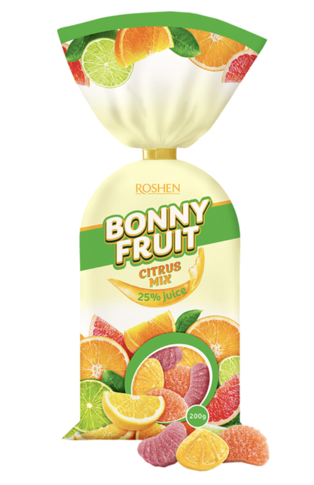 Цукерки Bonny-Fruit цитрусовий мікс 200г